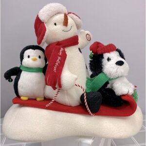 Hallmark 2007 Jingle Pals Sleigh Ride Snowman Penguin & Dog Dancing Singing